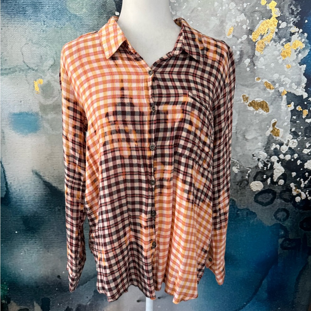 Mystere | Lightweight Acid Washed Plaid Shirt